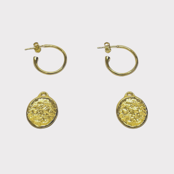 Amalia Gold Charm Hoops