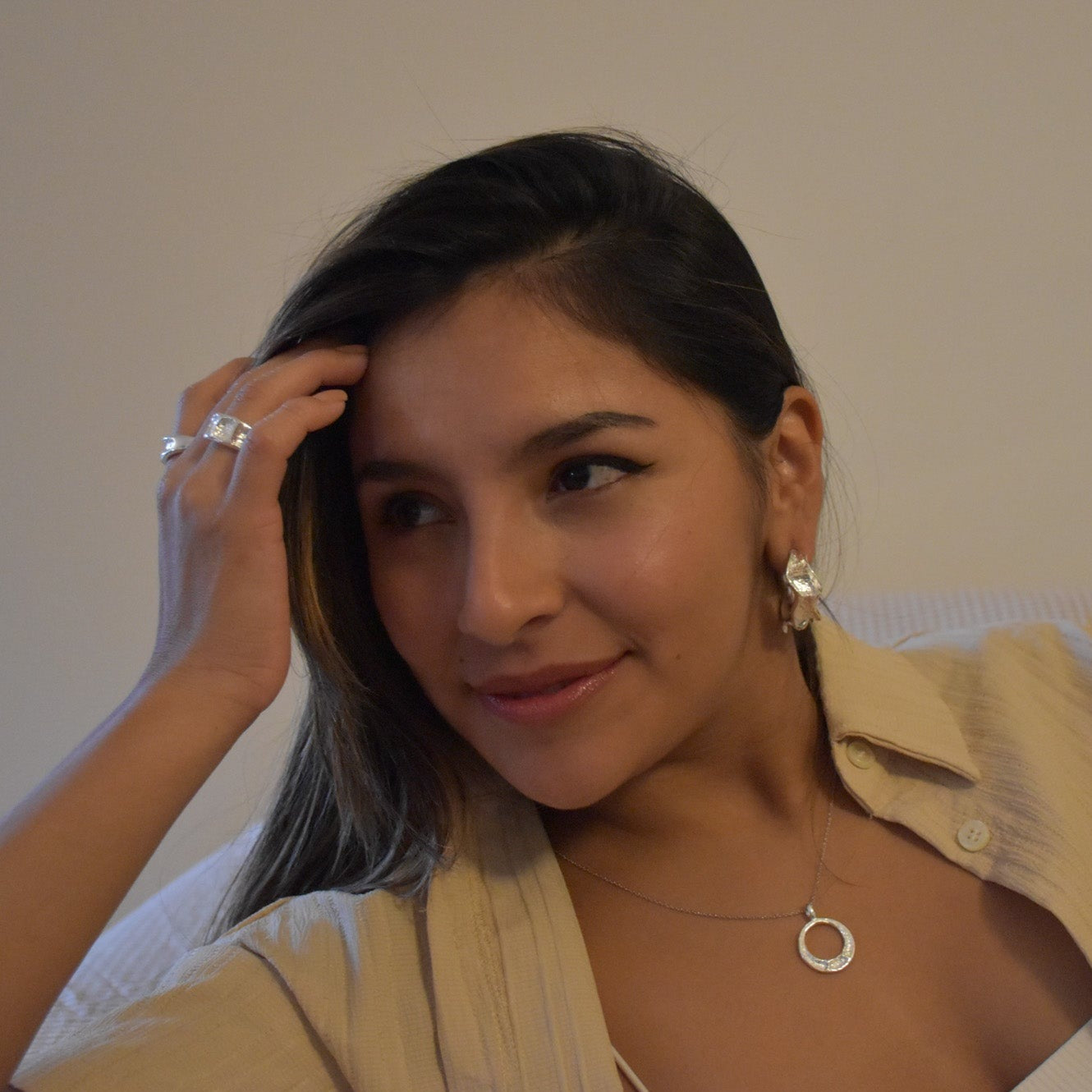 Amalia Silver Front/Back Earrings