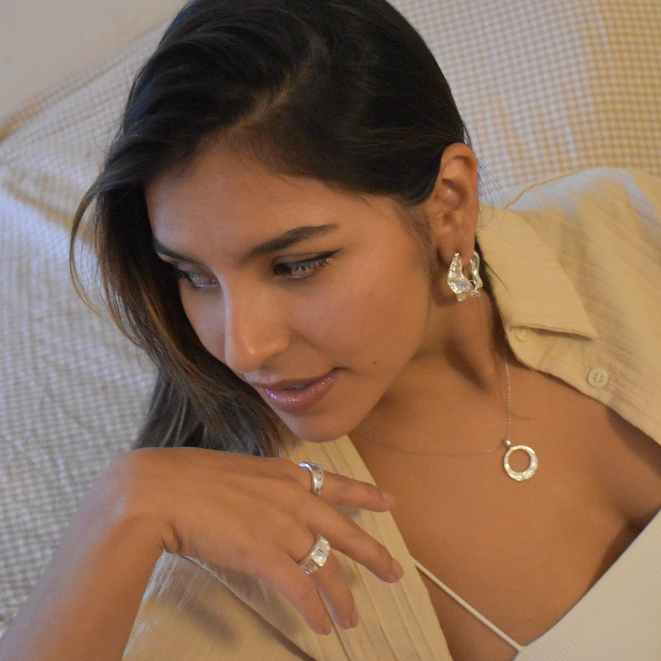 Amalia Silver Front/Back Earrings