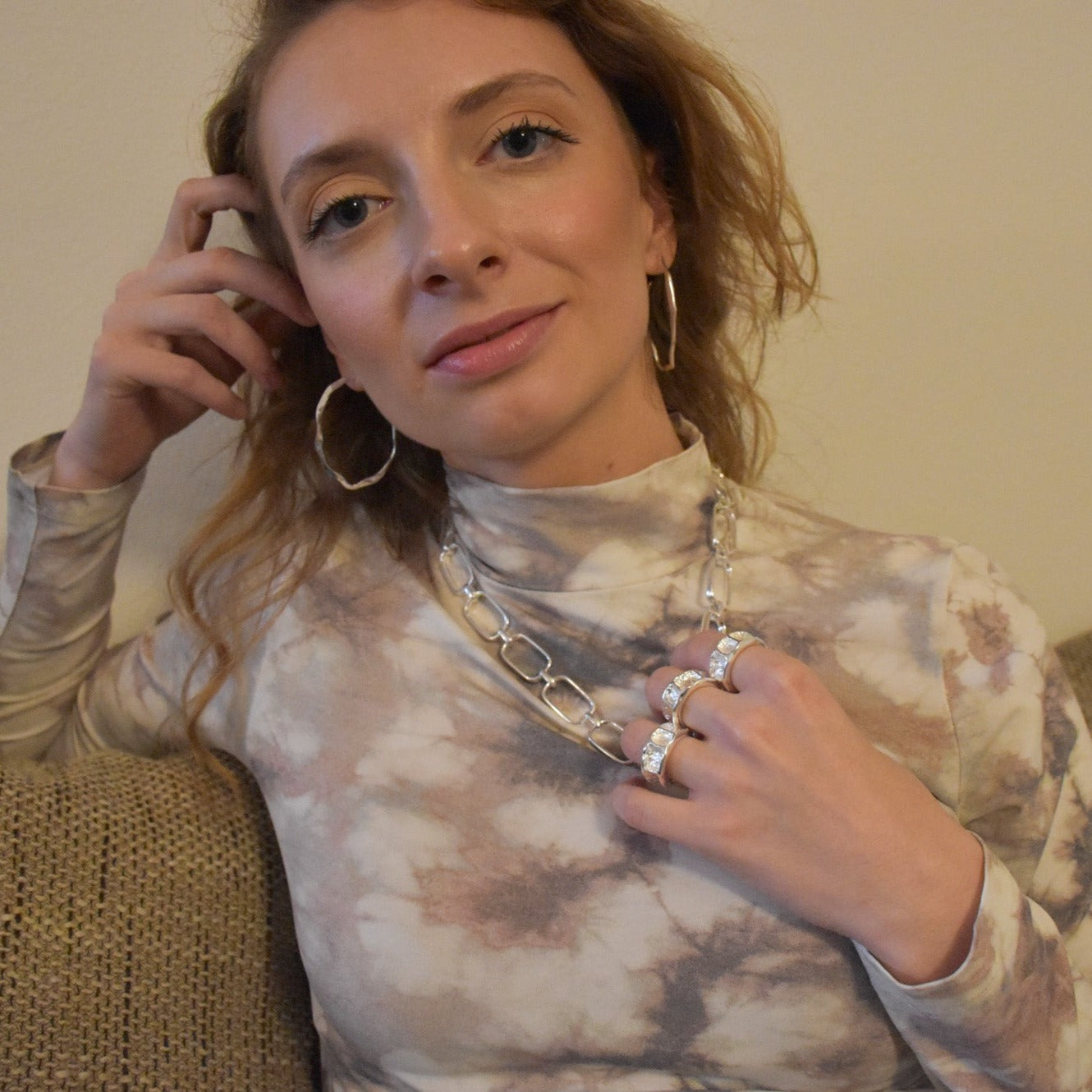 Lisa Silver Wavy Hoops