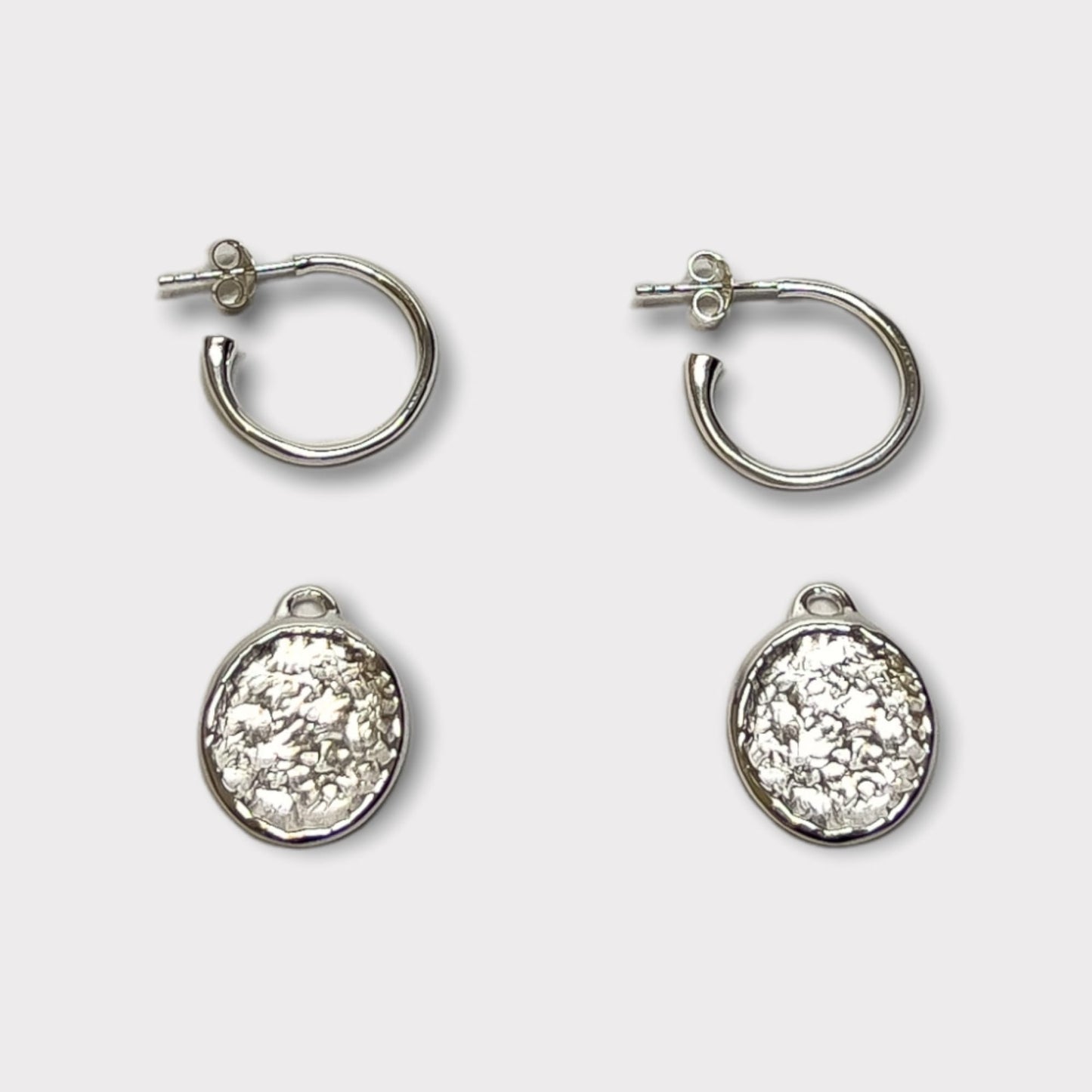 Amalia Silver Charm Hoops