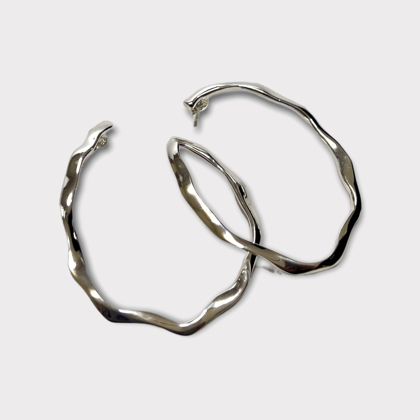 Lisa Silver Wavy Hoops