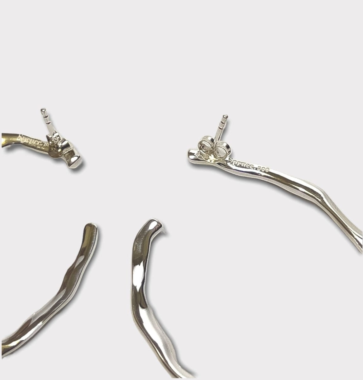 Lisa Silver Wavy Hoops