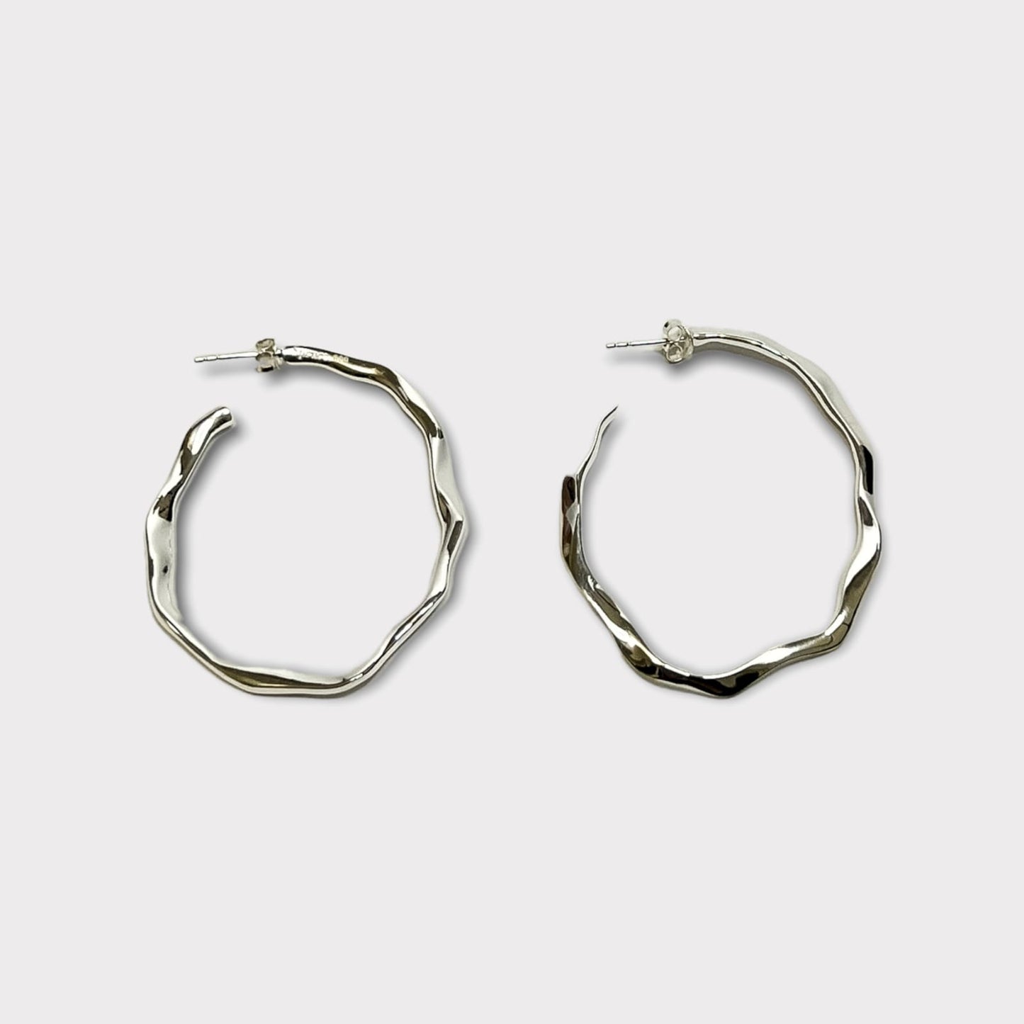 Lisa Silver Wavy Hoops